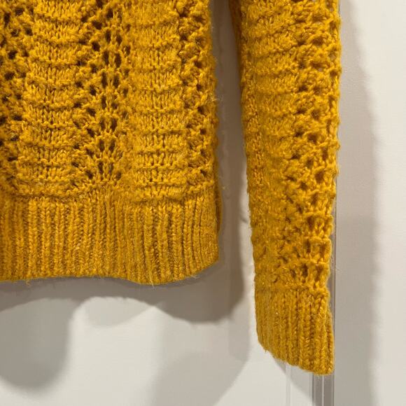 Madewell Womens Mustard Chunky Knit Crewneck Sweater Size Small‎ - Picture 2 of 10